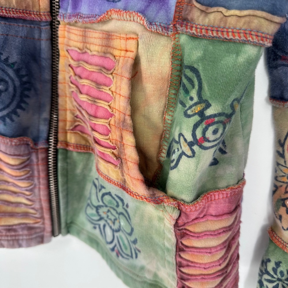 Rising International Womens Patchwork Zip Up Hood… - image 9